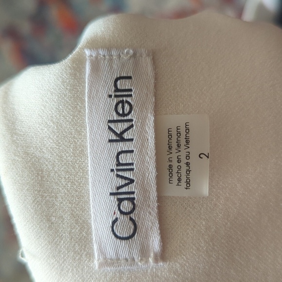 Calvin Klein Black and White Side Tie Short Sleeve Classic Career Dress Sz 2 - Picture 3 of 10